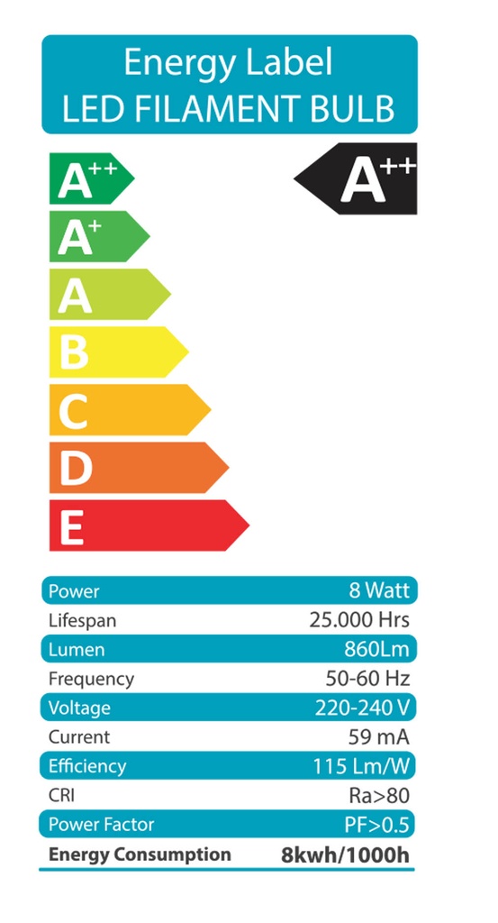 A Bulb Filament 8W Loox