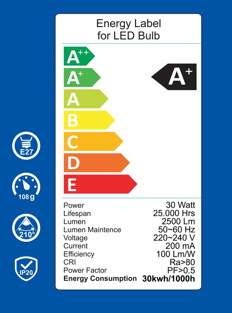 T Bulb 30W  Lumination