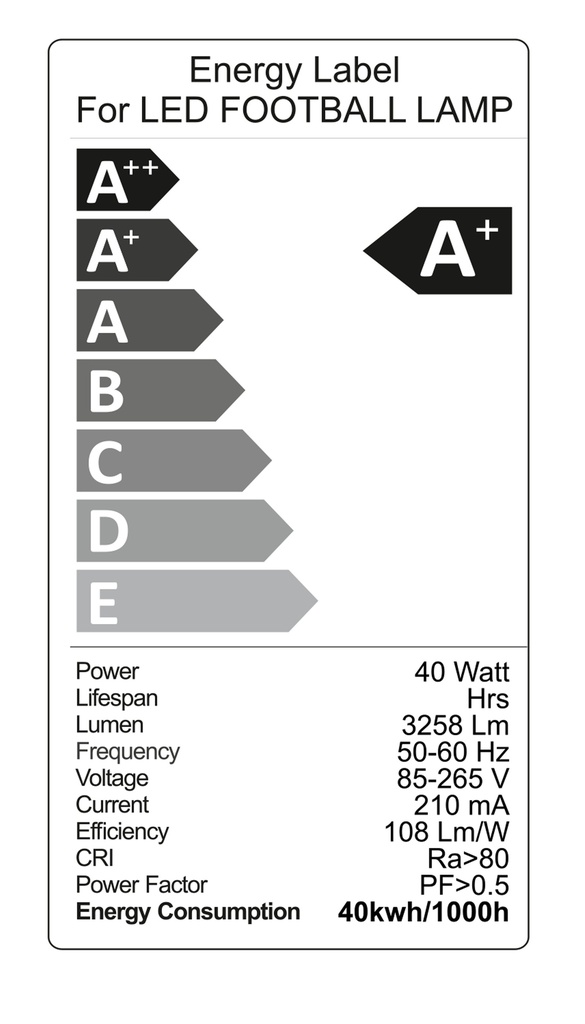 Football Lamp 40W Lumination