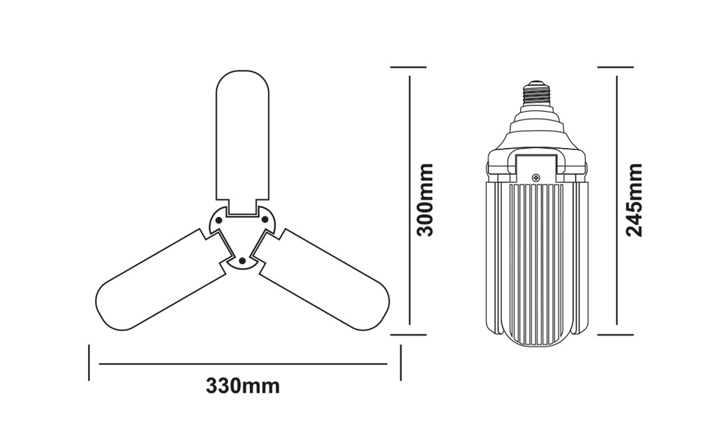 48W LED FAN LAMP WITH BODY  3000K LUMINATION