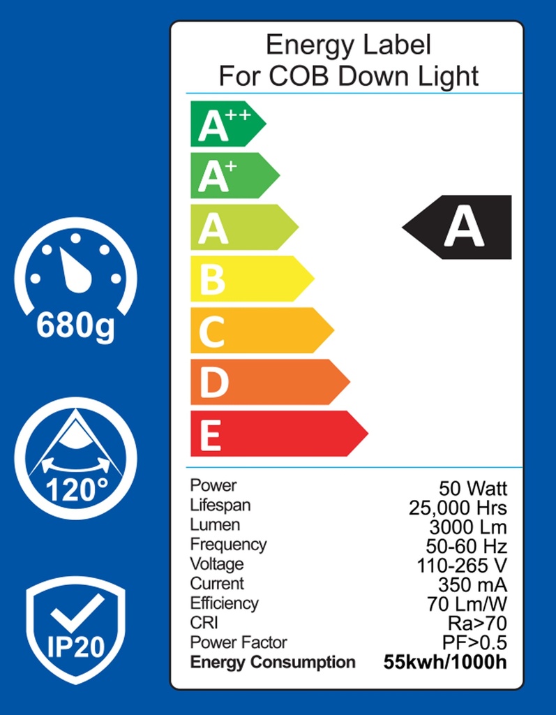 Cob Downlight 50W Lumination