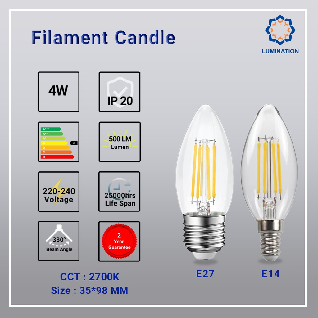 Filament Candle 4W Lumination