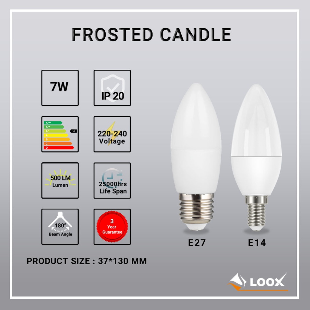 Frosted Candle 7W Loox