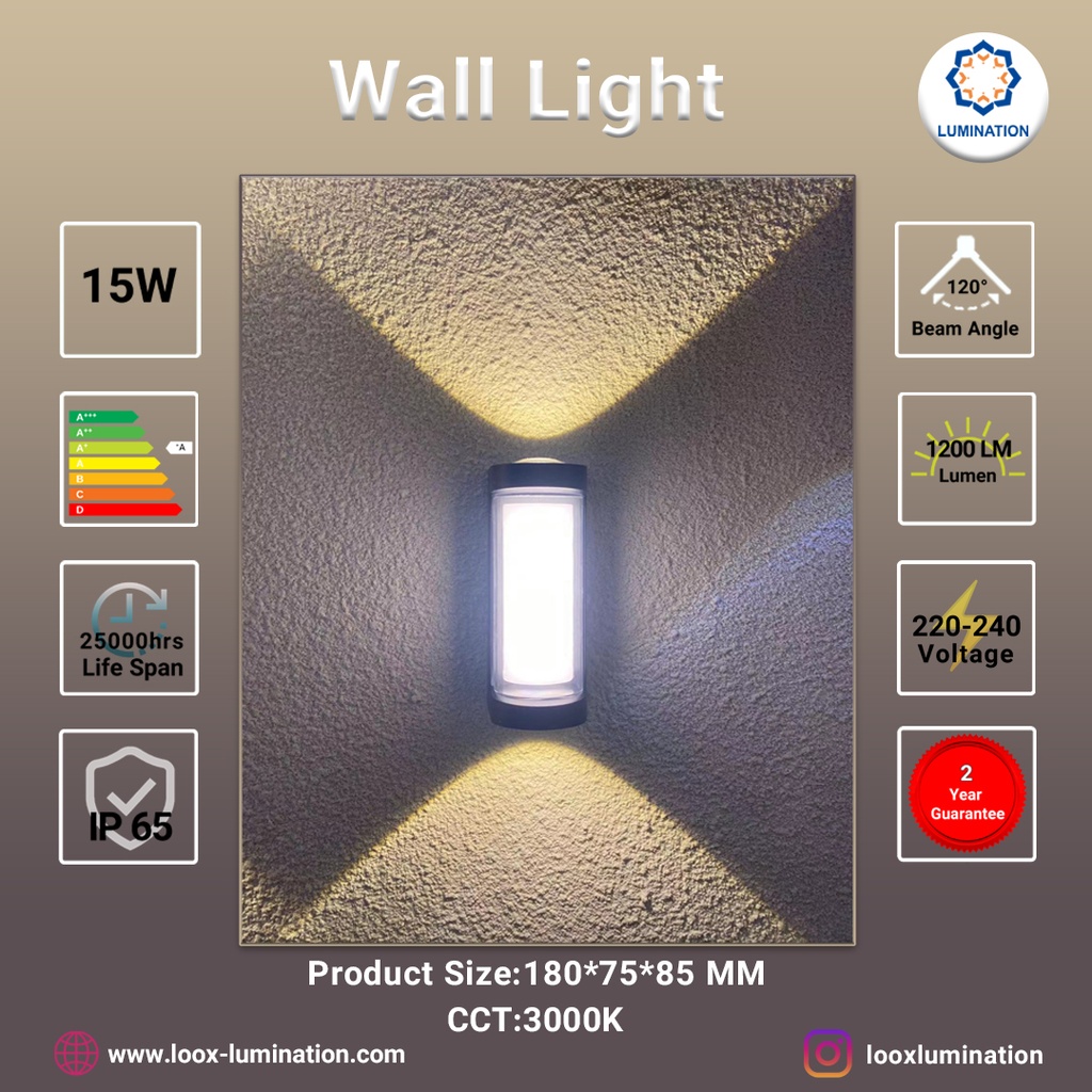 Wall Light 15W 180*75*85 Lumination