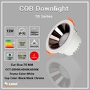 12W COB Downlight Anti-Glare Chrome Black Loox