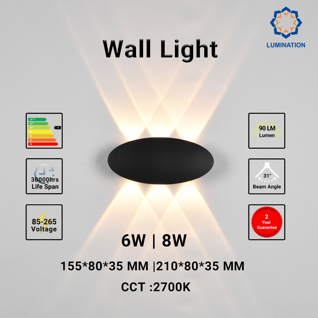 WALL LIGHT  ol81288 BLACK LUMINATION