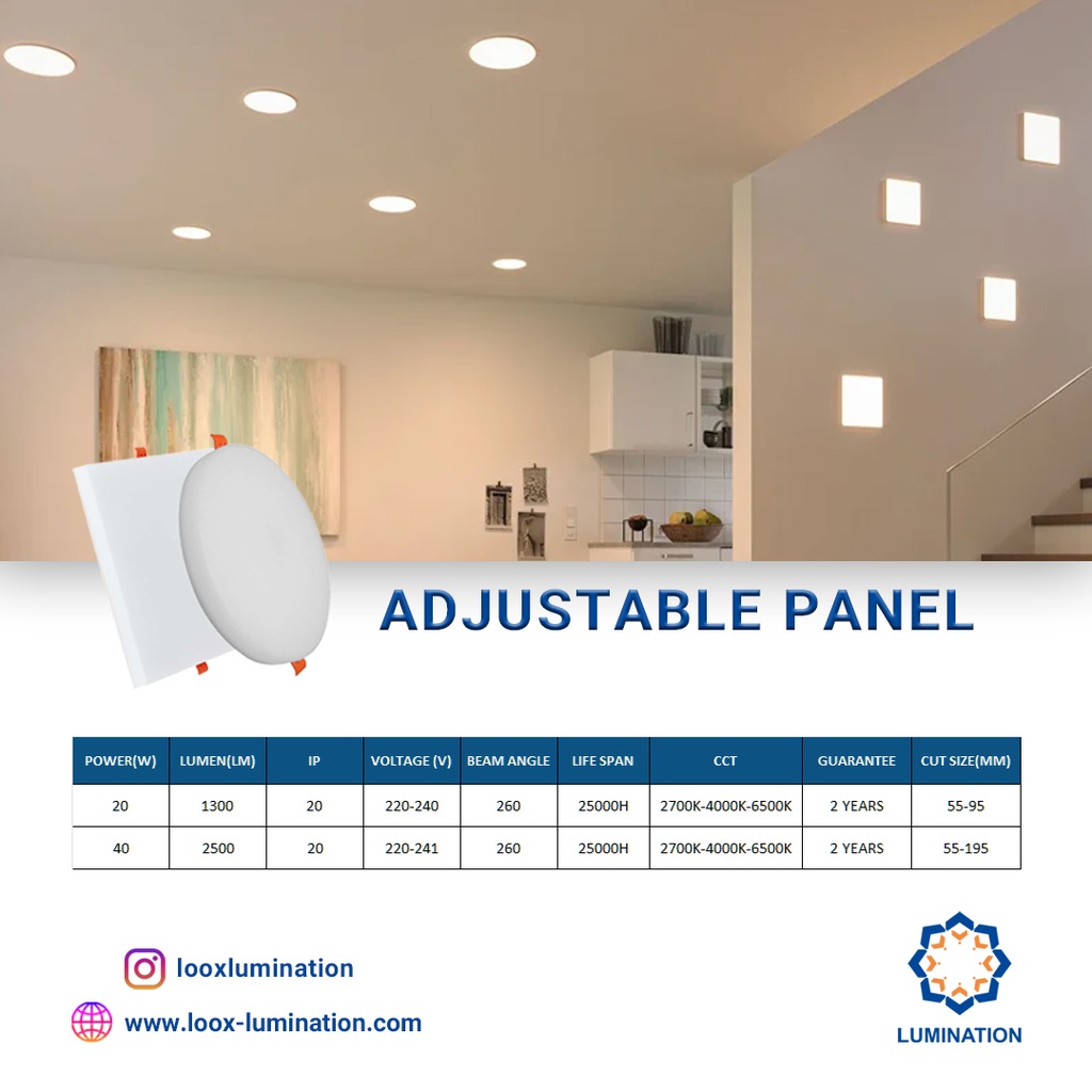 Panel Adjustable 20W S2 Lumination