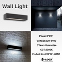 Wall Light AL+Glass 2*8W 220*72*45 Loox