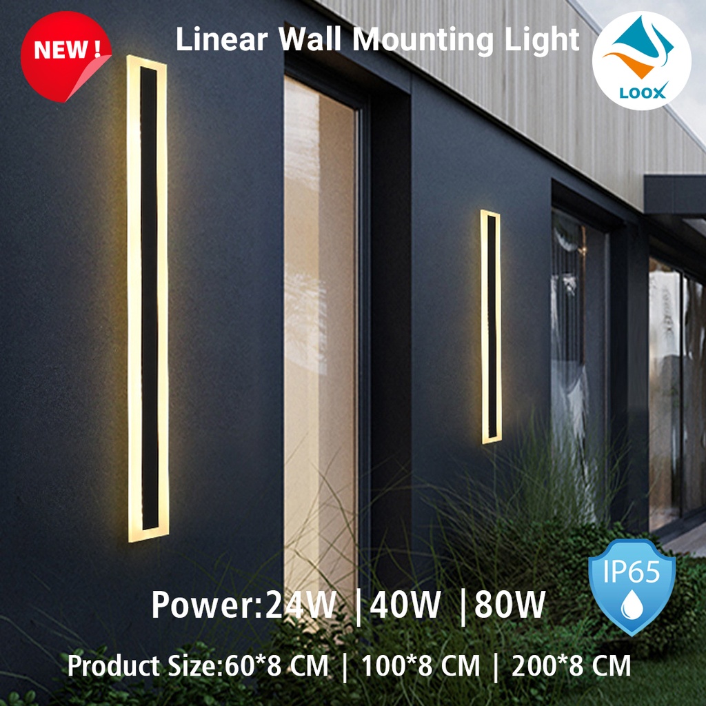 Linear Wall Mounting Light Black 100*8cm  Loox