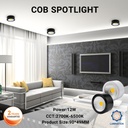 Cob Spotlight 12W Black Lumination