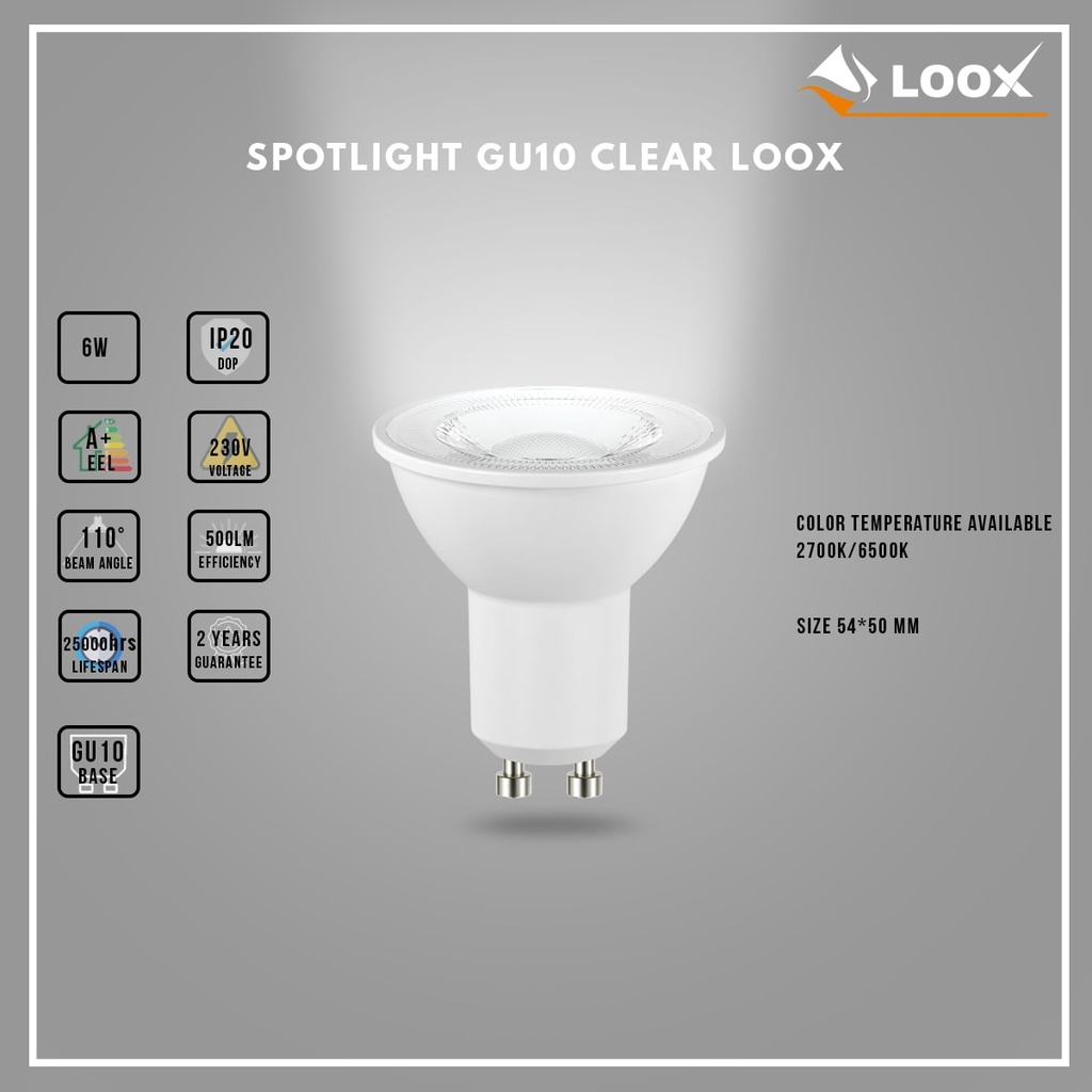 Spotlight  6W Gu10 Clear Loox