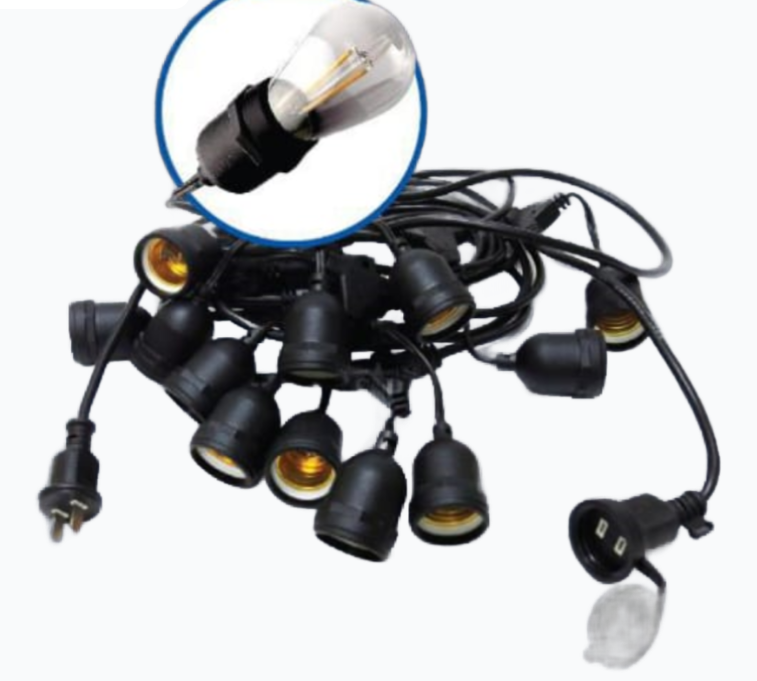 String Light E27 Black Lumination