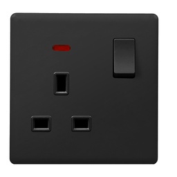 Single British Socket With Switch Glass Series Loox