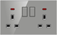 Double British Socket With Switch Latif Series Loox