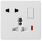 Single Universal Socket With Switch & 2 Pins Latif Series Loox