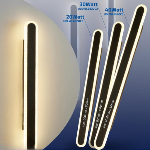 Linear Wall Mounting Light Curve Black 120*8cm Lumination