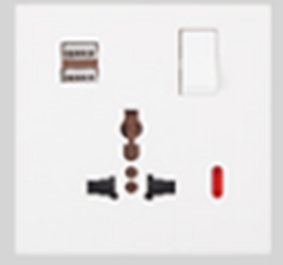 Single Universal Socket With Switch & USB Loox