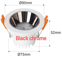 12W COB Downlight Anti-Glare Chrome Black Loox